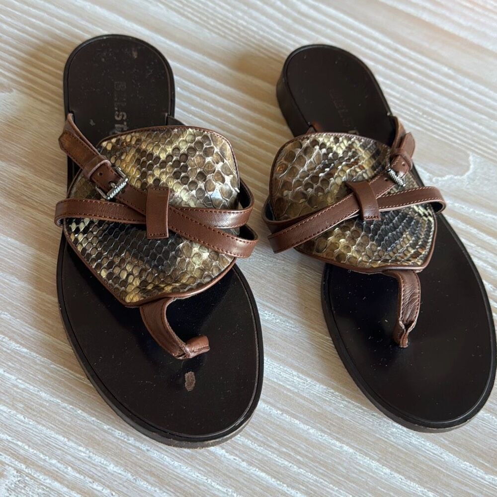Belstaff Dusty Brown Somersal  Python Sandal Size 37